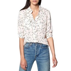 Equipment Front Button Print Silk Blouse